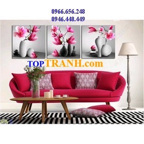 Tranh thêu hoa ngọc lan 3 bức